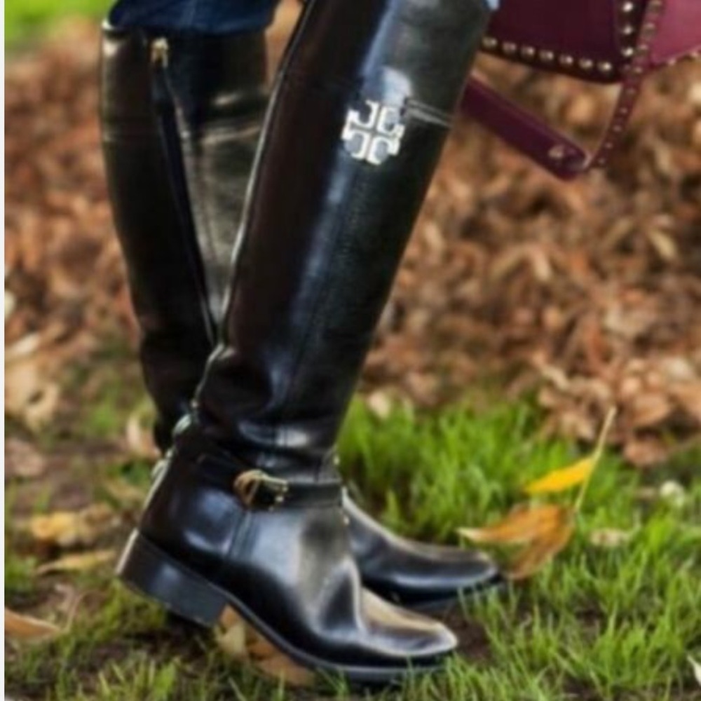 🌹TORY BURCH🌹 Adeline Riding Boot 20mm Black Leather Size: 5M
